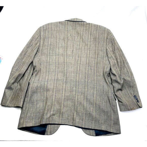 Versini Sport Coat Glen Plaid Silk Brown Black Beige 42 Academia Preppy Career - Picture 6 of 15